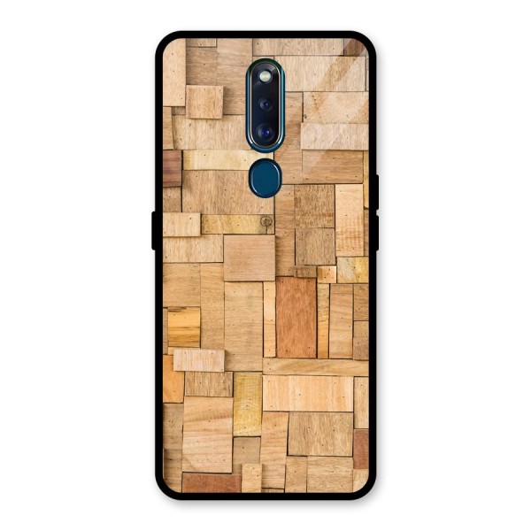 Wooden Blocks Glass Back Case for Oppo F11 Pro