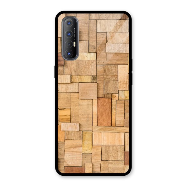 Wooden Blocks Glass Back Case for Oppo Reno3 Pro