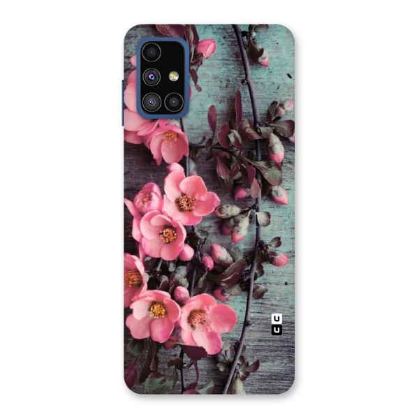 Wooden Floral Pink Back Case for Galaxy M51