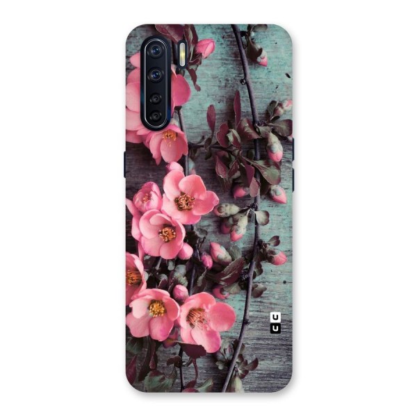 Wooden Floral Pink Back Case for Oppo F15