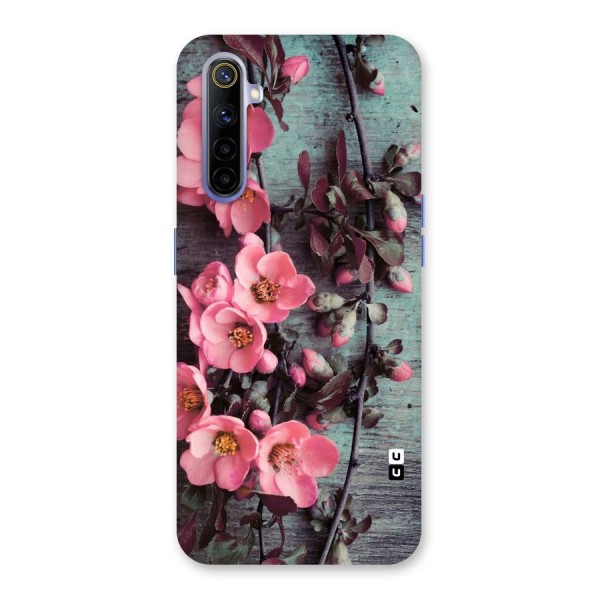 Wooden Floral Pink Back Case for Realme 6