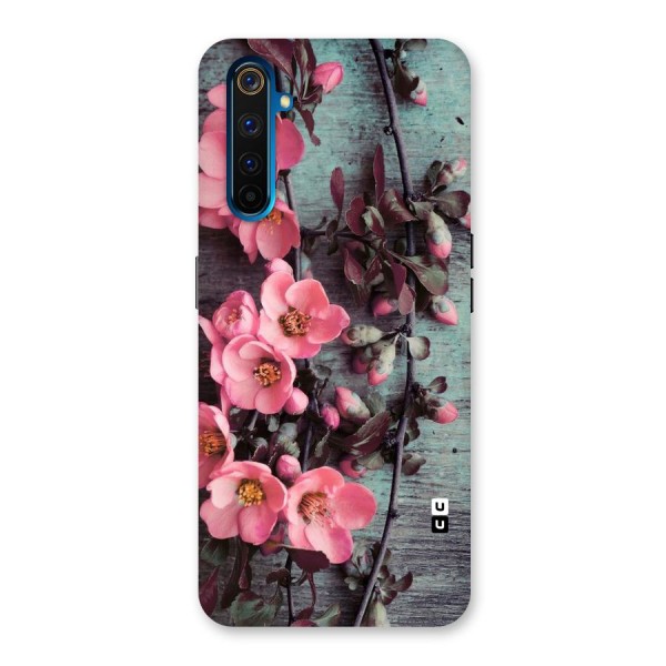 Wooden Floral Pink Back Case for Realme 6 Pro