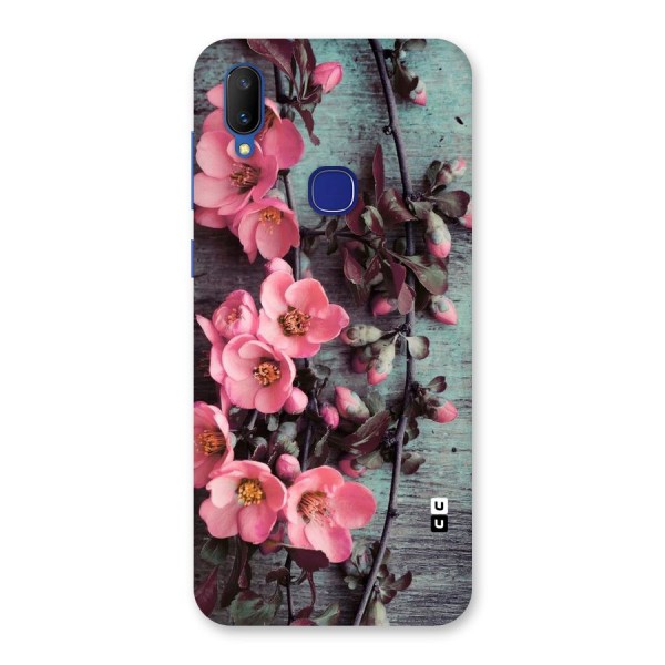 Wooden Floral Pink Back Case for Vivo V11