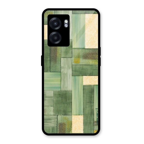 Wooden Green Texture Glass Back Case for Oppo K10 (5G)