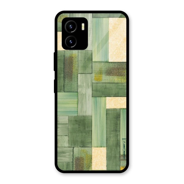 Wooden Green Texture Glass Back Case for Vivo Y15s