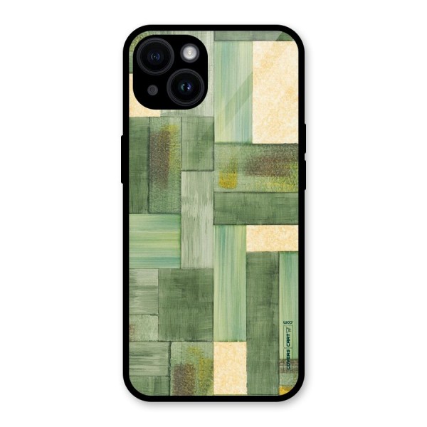 Wooden Green Texture Glass Back Case for iPhone 14