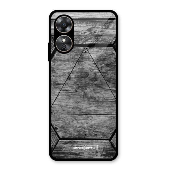 Wooden Hexagon Glass Back Case for Oppo A17