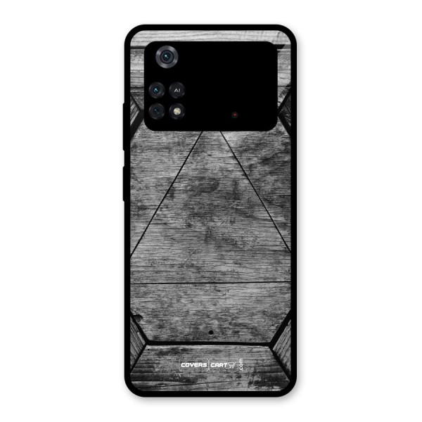 Wooden Hexagon Glass Back Case for Poco M4 Pro 4G