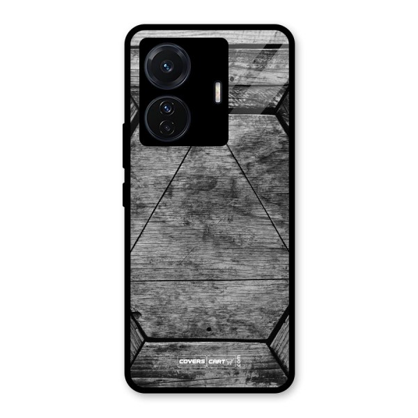 Wooden Hexagon Glass Back Case for Vivo T1 Pro