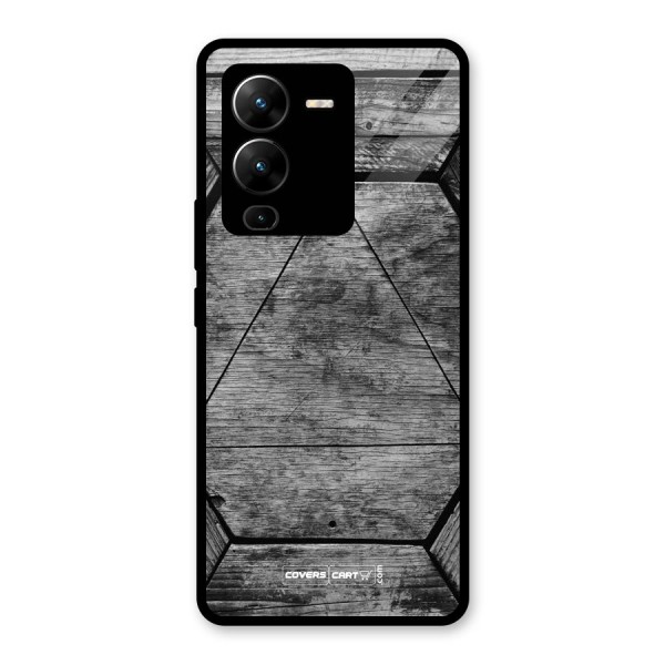 Wooden Hexagon Glass Back Case for Vivo V25 Pro