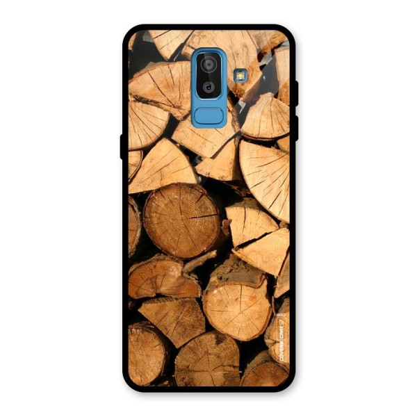 Wooden Logs Glass Back Case for Galaxy J8