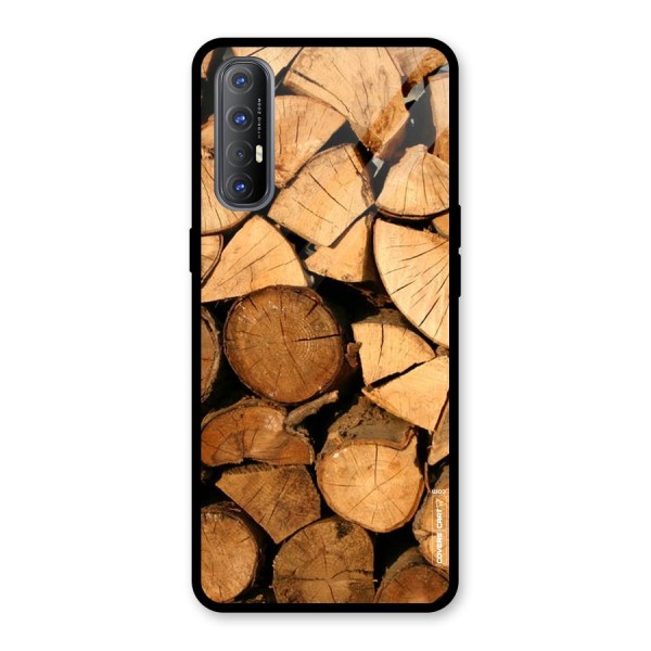 Wooden Logs Glass Back Case for Oppo Reno3 Pro