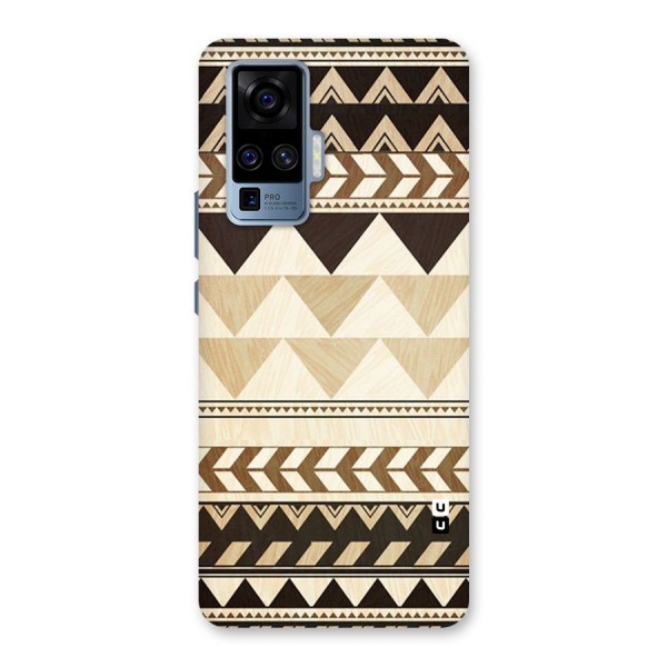 Wooden Printed Chevron Back Case for Vivo X50 Pro