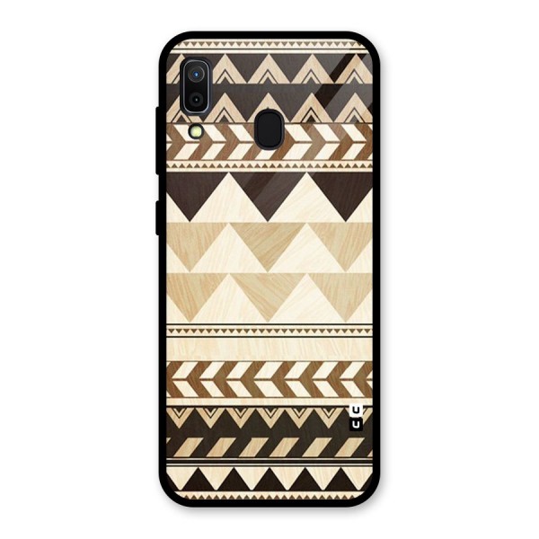 Wooden Printed Chevron Glass Back Case for Galaxy A30