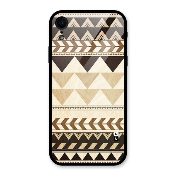 Wooden Printed Chevron Glass Back Case for XR