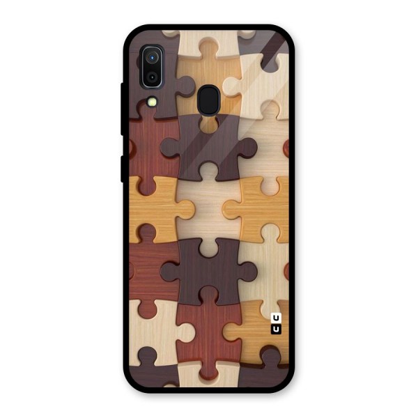 Wooden Puzzle (Printed) Glass Back Case for Galaxy A30