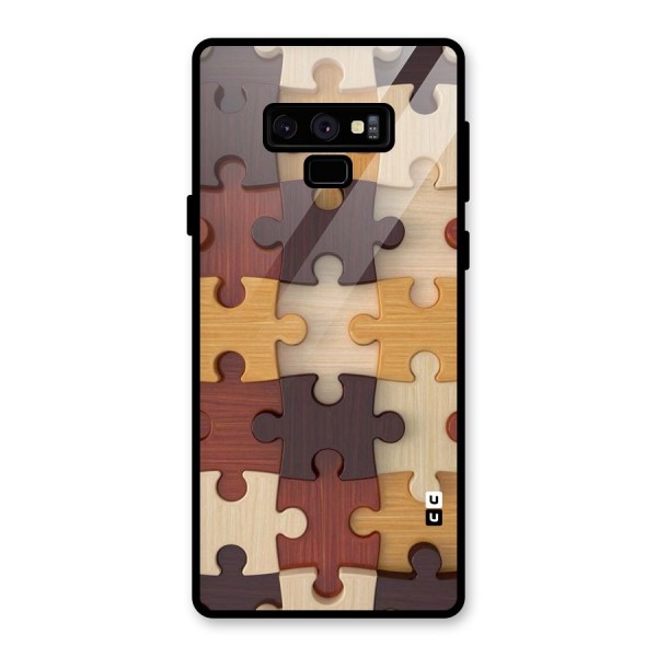 Wooden Puzzle (Printed) Glass Back Case for Galaxy Note 9