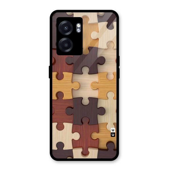 Wooden Puzzle (Printed) Glass Back Case for Oppo K10 (5G)