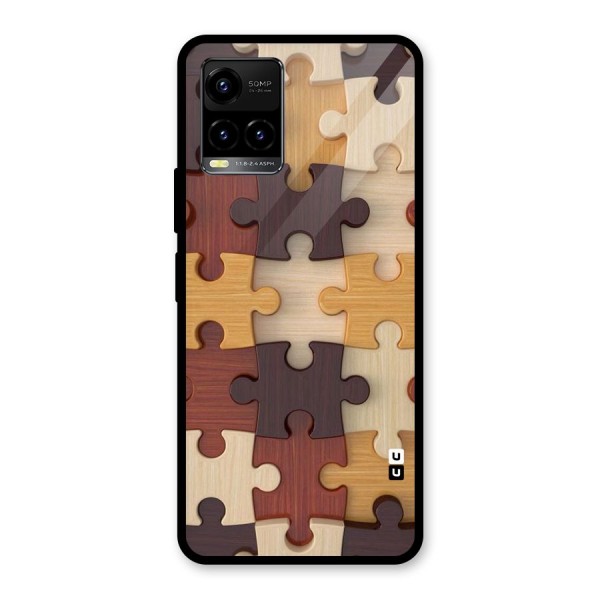 Wooden Puzzle (Printed) Glass Back Case for Vivo Y21 2021