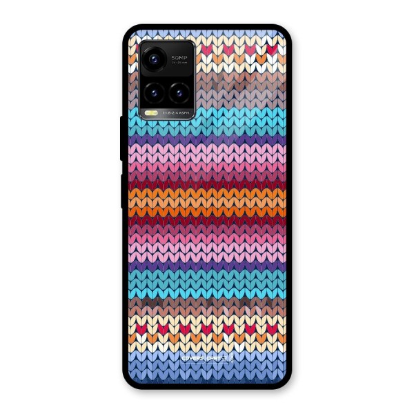 Woolen Glass Back Case for Vivo Y21 2021