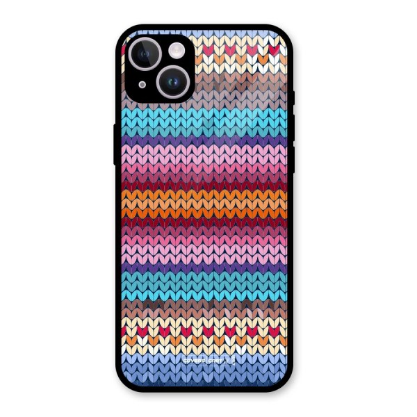 Woolen Glass Back Case for iPhone 14 Plus