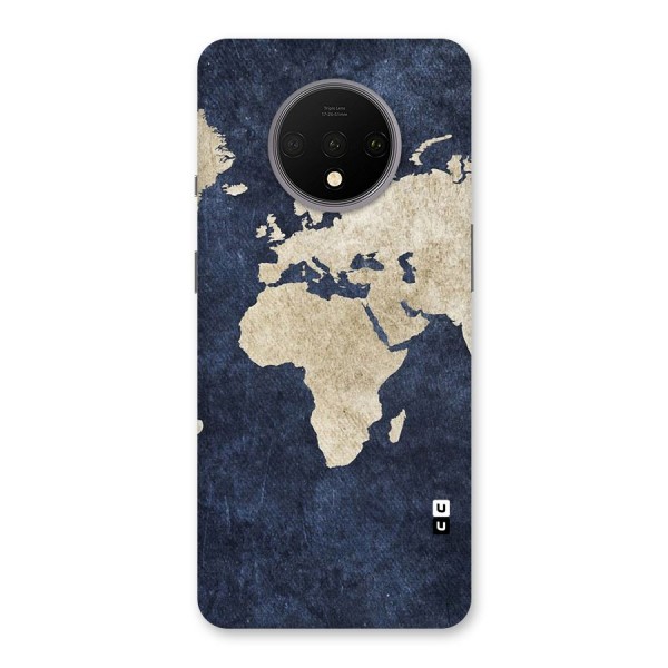 World Map Blue Gold Back Case for OnePlus 7T