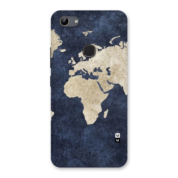 World Map Blue Gold Back Case for Vivo Y81