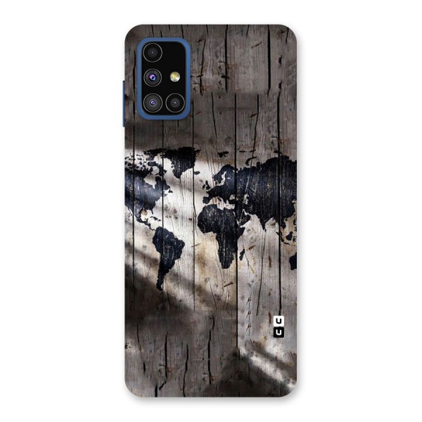 World Map Wood Design Back Case for Galaxy M51