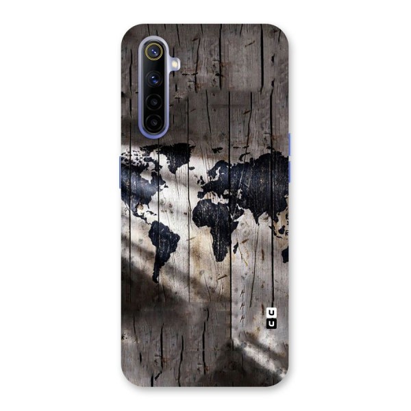 World Map Wood Design Back Case for Realme 6