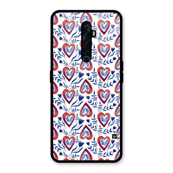 Wrapping Hearts Pattern Glass Back Case for Oppo Reno2 Z