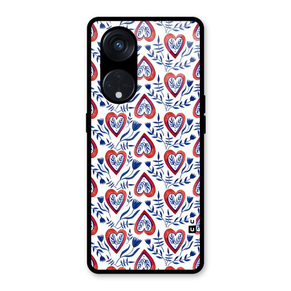 Wrapping Hearts Pattern Glass Back Case for Reno8 T 5G