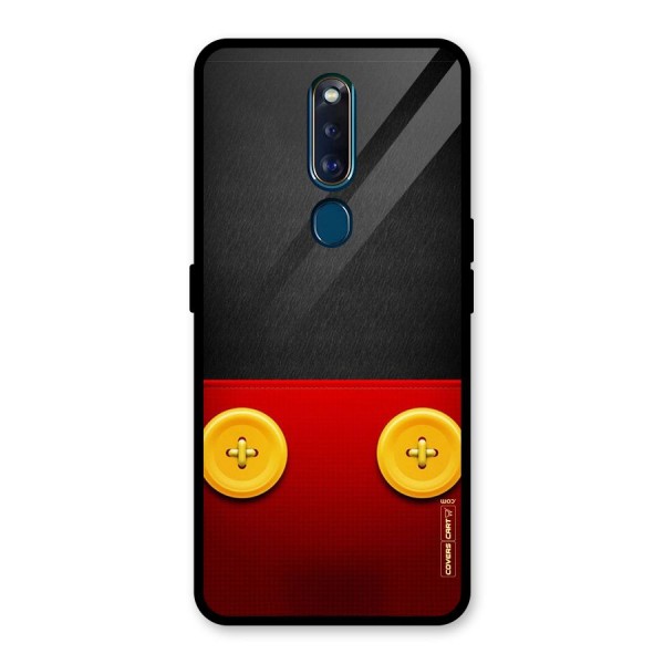 Yellow Button Glass Back Case for Oppo F11 Pro