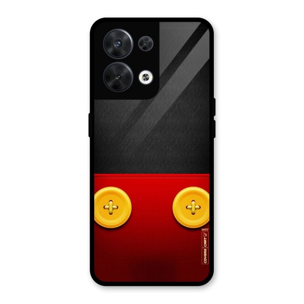 Yellow Button Glass Back Case for Oppo Reno8 5G