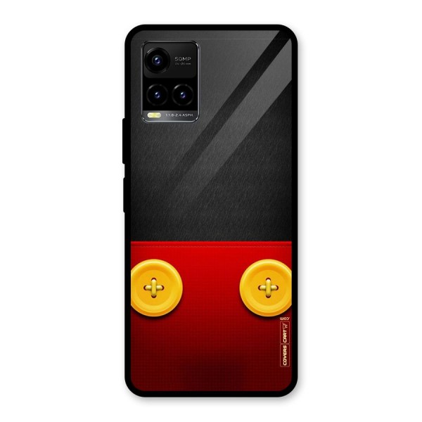 Yellow Button Glass Back Case for Vivo Y21 2021