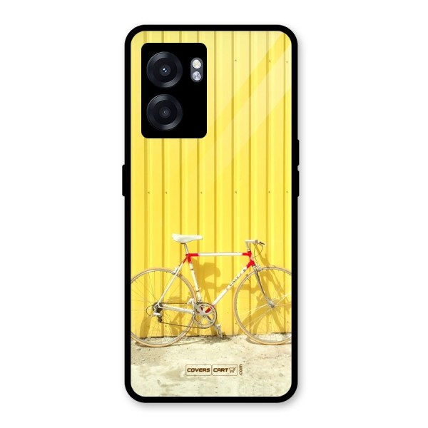 Yellow Cycle Classic Glass Back Case for Oppo K10 (5G)