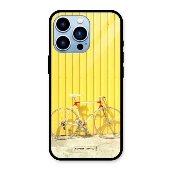 Yellow Cycle Classic Glass Back Case for iPhone 13 Pro