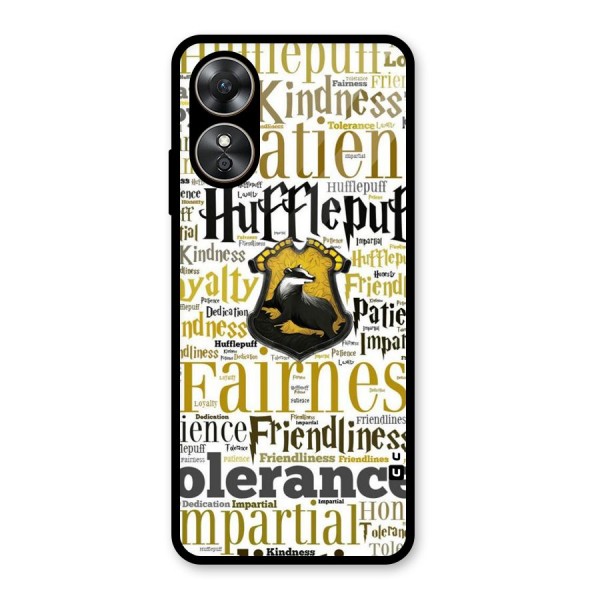 Yellow Fairness Glass Back Case for Oppo A17