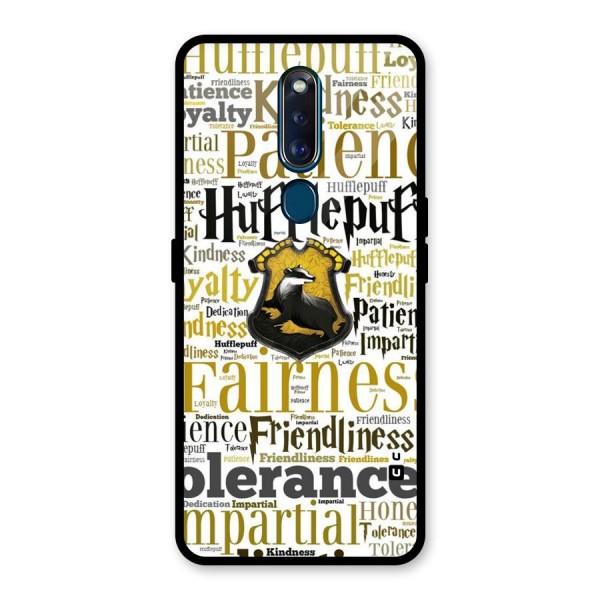 Yellow Fairness Glass Back Case for Oppo F11 Pro