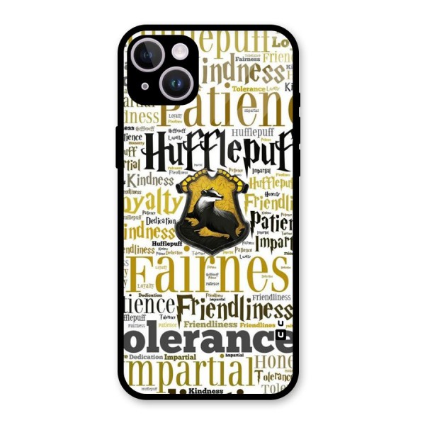 Yellow Fairness Glass Back Case for iPhone 14 Plus