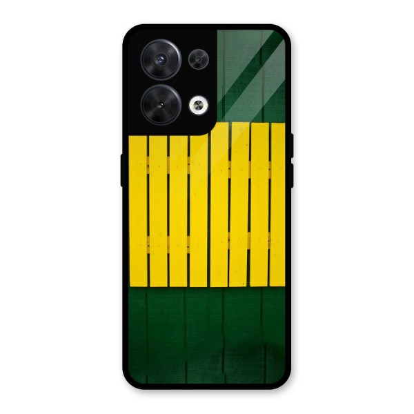 Yellow Fence Glass Back Case for Oppo Reno8 5G