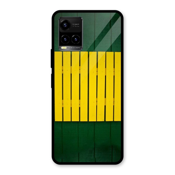 Yellow Fence Glass Back Case for Vivo Y21G