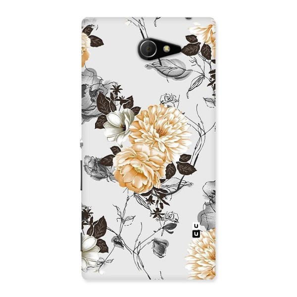 Yellow Floral Back Case for Sony Xperia M2