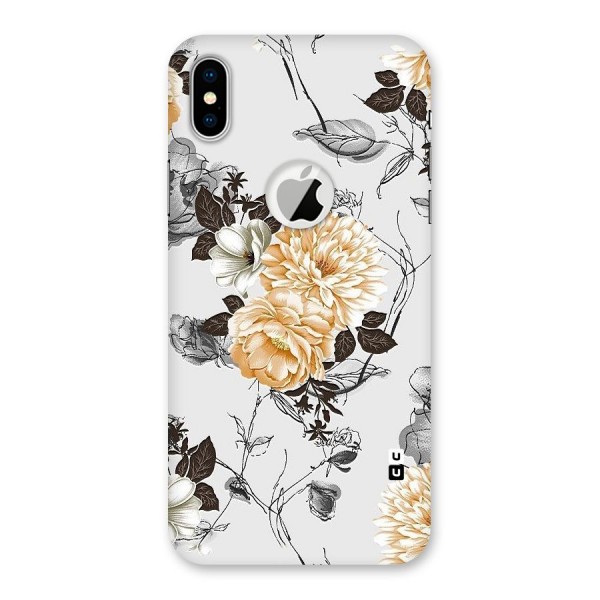 Yellow Floral Back Case for iPhone XS Logo Cut