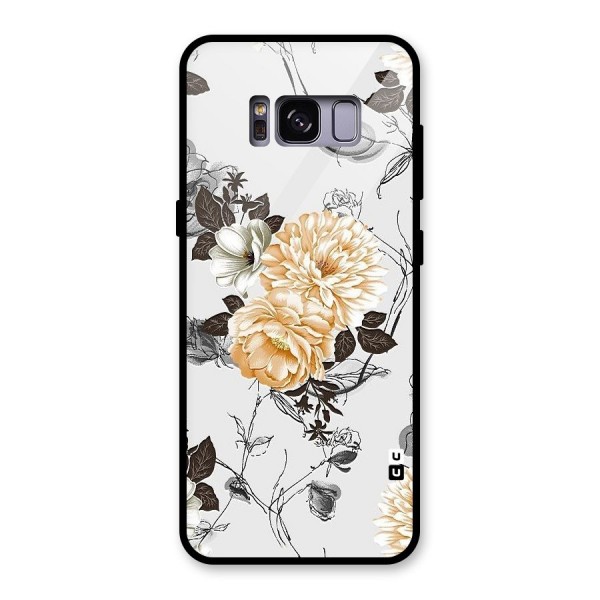 Yellow Floral Glass Back Case for Galaxy S8