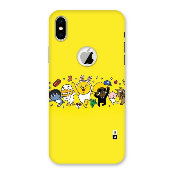 Yellow Friends Back Case for iPhone XS Logo Cut