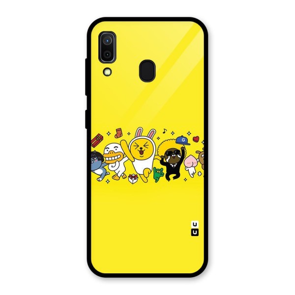 Yellow Friends Glass Back Case for Galaxy A30