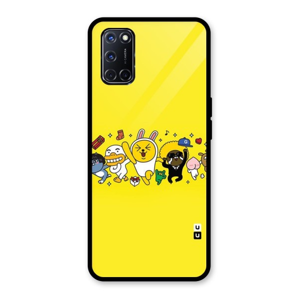 Yellow Friends Glass Back Case for Oppo A52