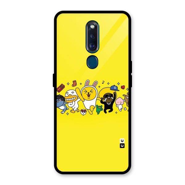 Yellow Friends Glass Back Case for Oppo F11 Pro