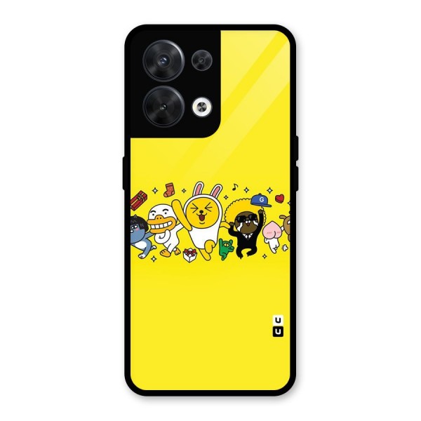 Yellow Friends Glass Back Case for Oppo Reno8 5G