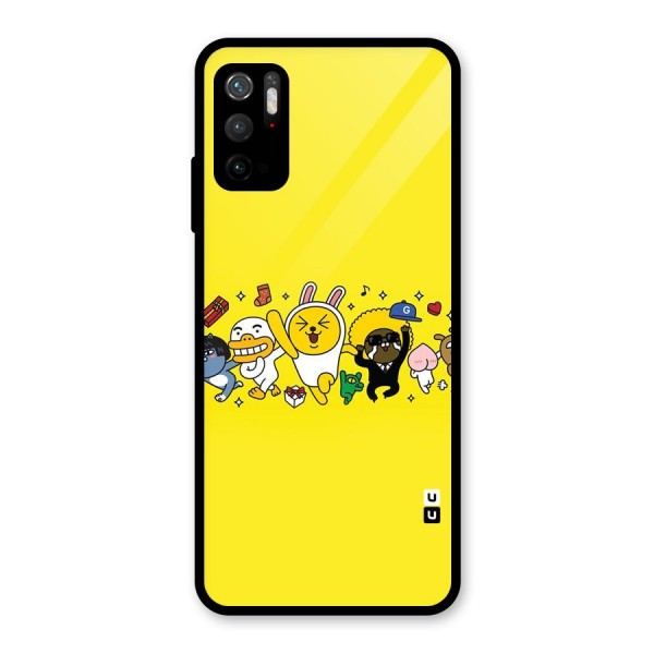 Yellow Friends Glass Back Case for Poco M3 Pro 5G